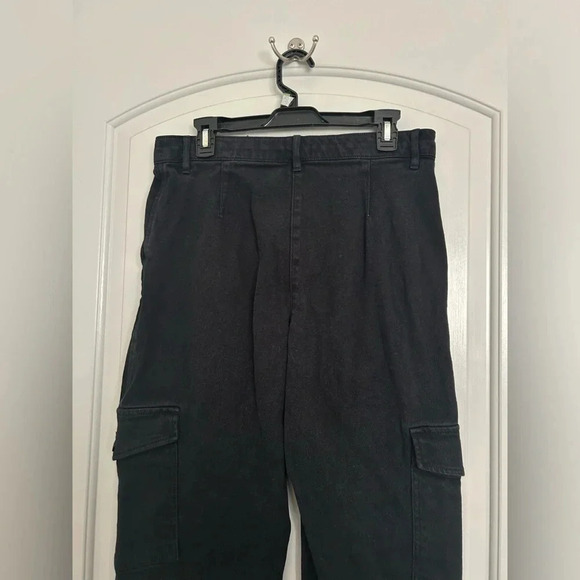 Aritzia Wilfred Free Jeans Womens Size 12 Black Modern Cargo Twill High Rise - Picture 4 of 12